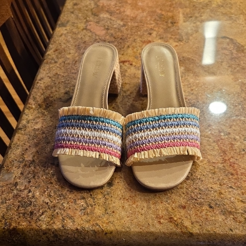 Women's Multicolor Woven Slide Sandals